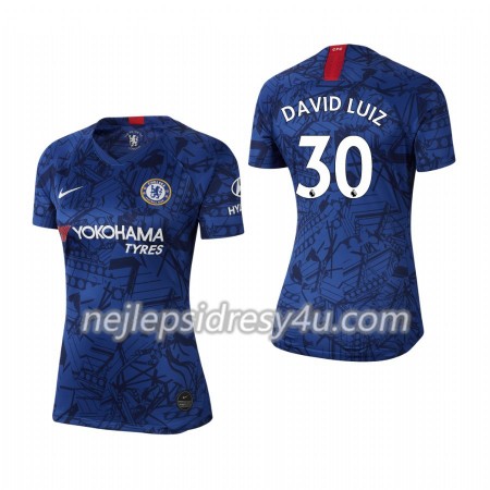 Fotbalový Dres Chelsea David Luiz 30 Dámské Domácí 2019/20